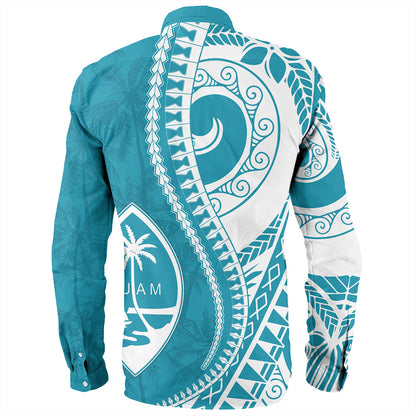 Guam Long Sleeve Shirt Seat Tribal Island Coconut Tree Design