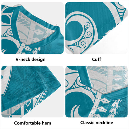 Guam Rugby Jersey Seat Tribal Island Coconut Tree Design