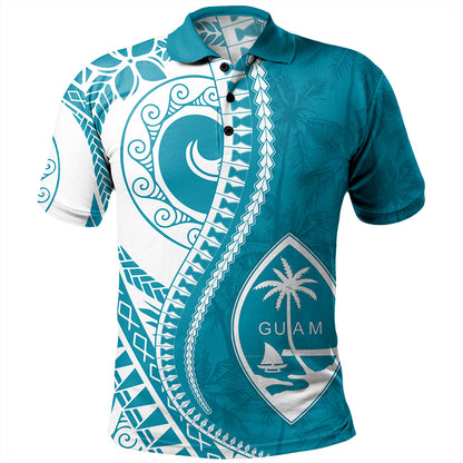 Guam Polo Shirt Seat Tribal Island Coconut Tree Design