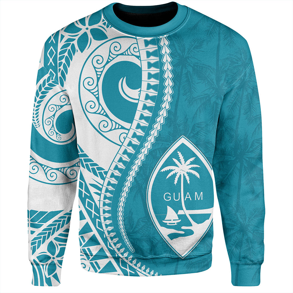 Guam Sweatshirt Seat Tribal Island Coconut Tree Design
