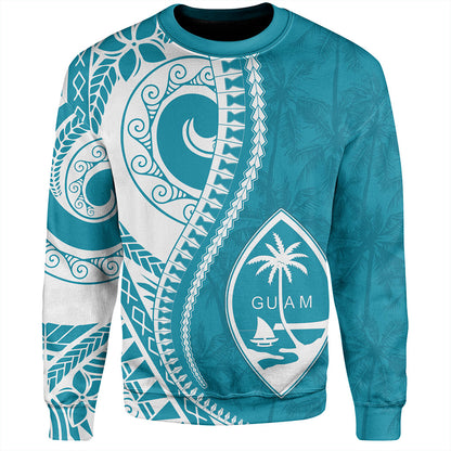 Guam Sweatshirt Seat Tribal Island Coconut Tree Design