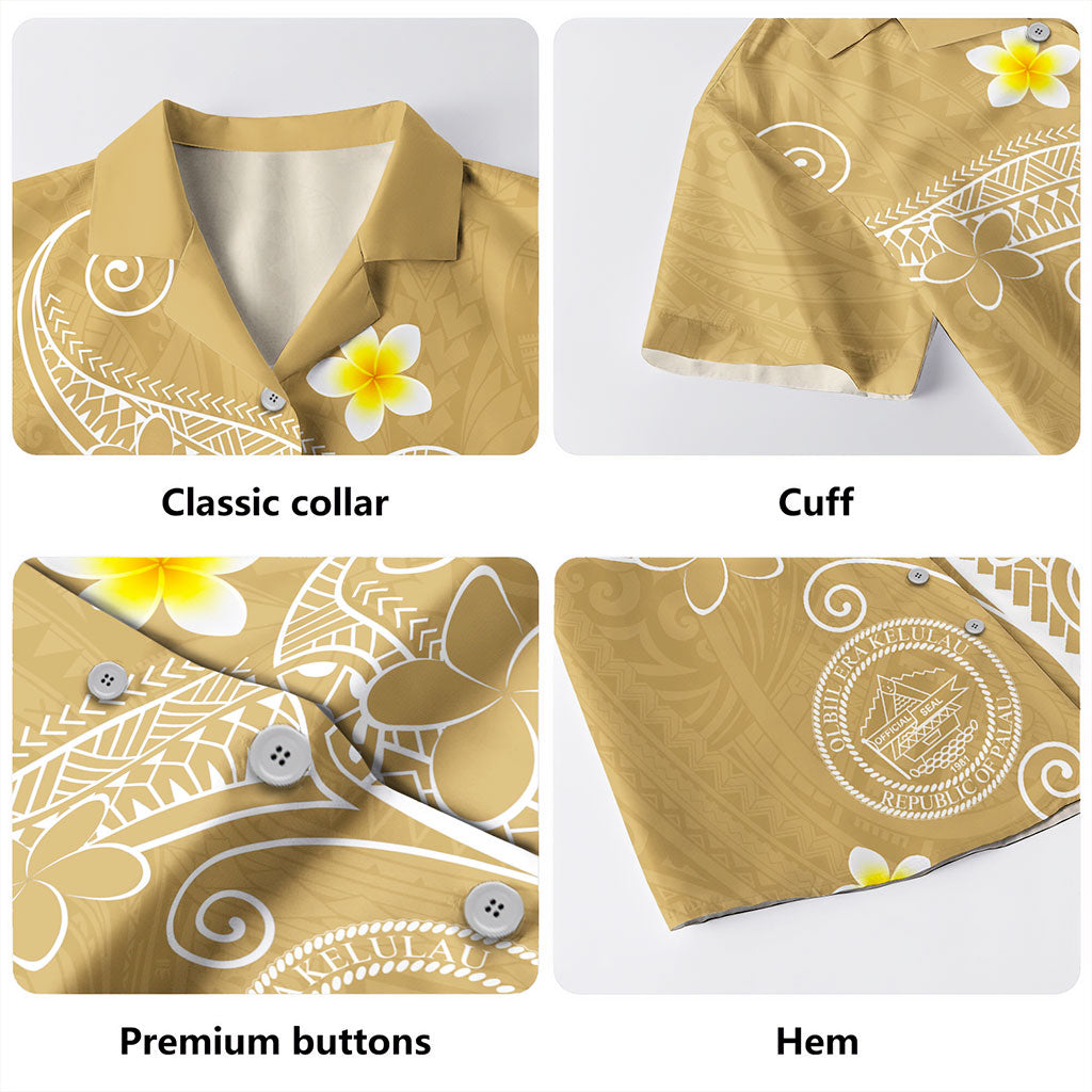 Palau Hawaiian Shirt Polynesia Floral Tribal