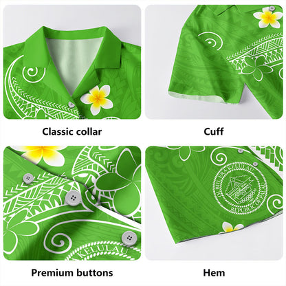 Palau Hawaiian Shirt Polynesia Floral Tribal