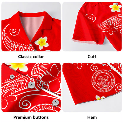 Palau Hawaiian Shirt Polynesia Floral Tribal Ver.1