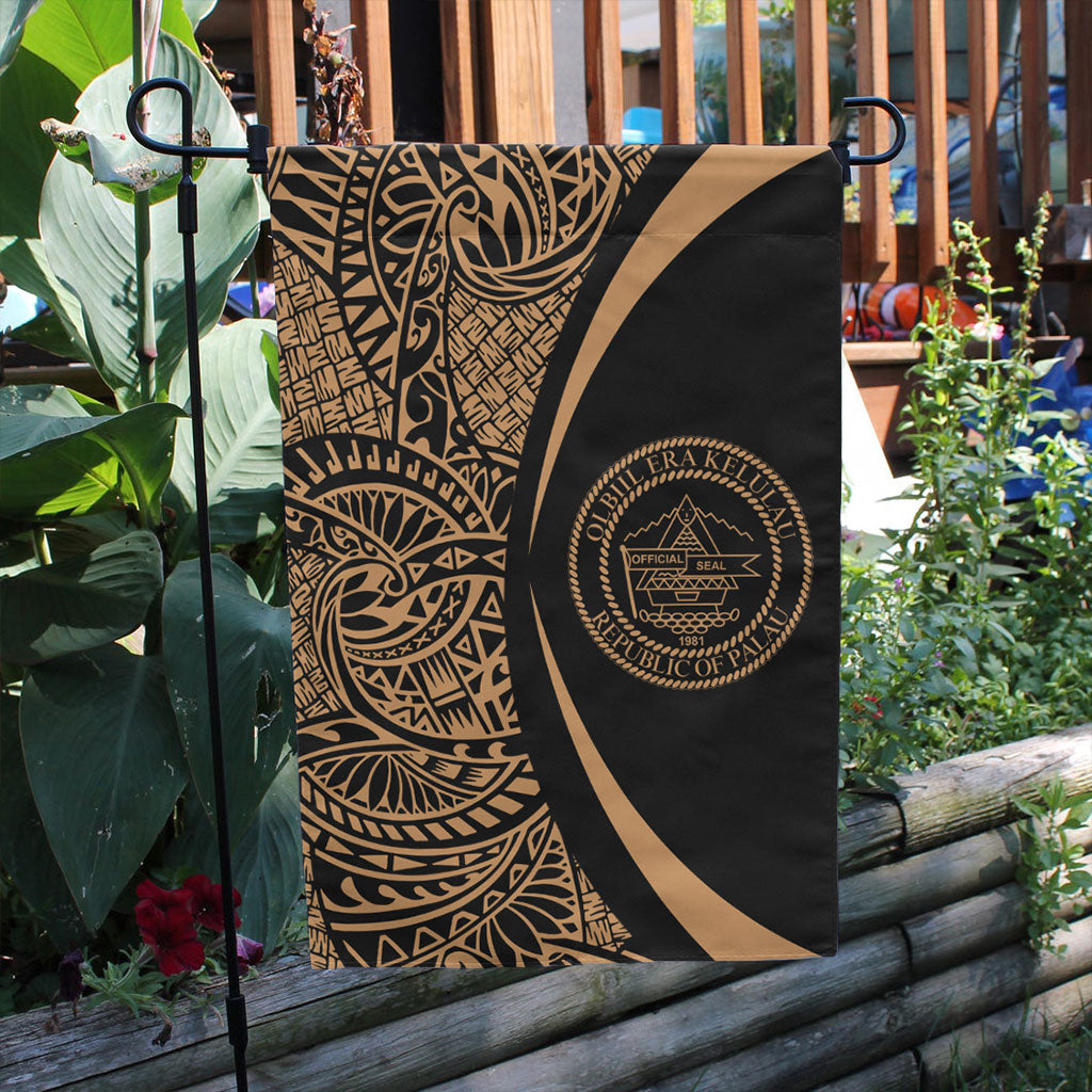 Palau Garden Flag Lauhala Circle Gold
