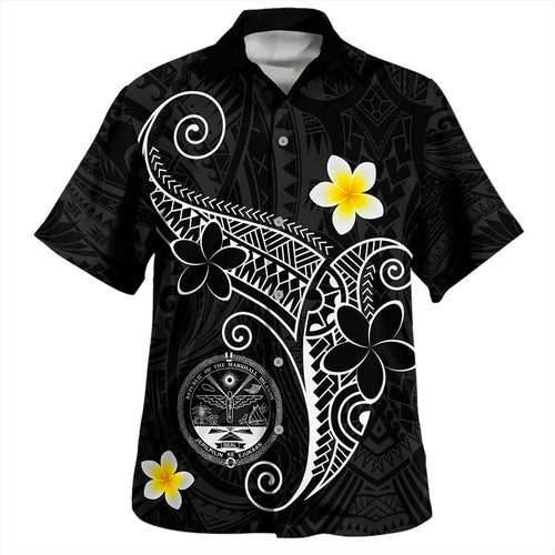 Marshall Islands Hawaiian Shirt Coat Of Arsm Polynesia Floral Tribal