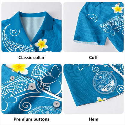 Marshall Islands Hawaiian Shirt Coat Of Arsm Polynesia Floral Tribal