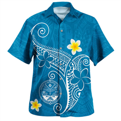 Marshall Islands Hawaiian Shirt Coat Of Arsm Polynesia Floral Tribal