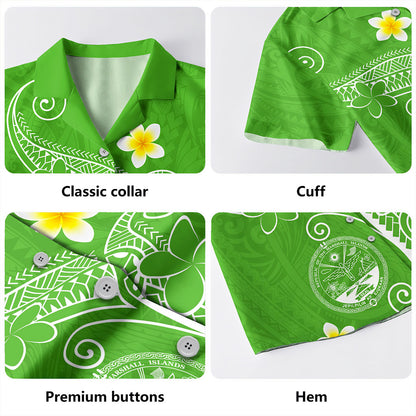 Marshall Islands Hawaiian Shirt Coat Of Arsm Polynesia Floral Tribal