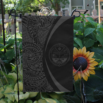 Marshall Islands Garden Flag Lauhala Circle Grey