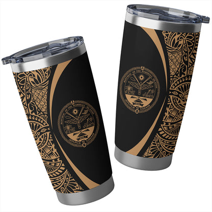 Marshall Islands Tumbler Lauhala Circle Style Gold