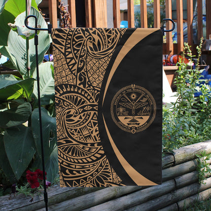 Marshall Islands Garden Flag Lauhala Circle Gold