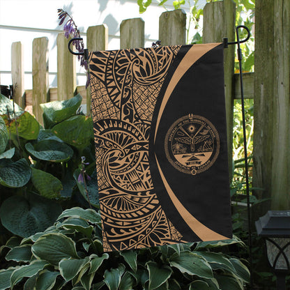 Marshall Islands Garden Flag Lauhala Circle Gold
