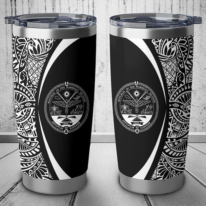 Marshall Islands Tumbler Lauhala Circle Style White