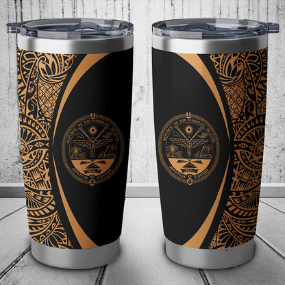 Marshall Islands Tumbler Lauhala Circle Style Gold