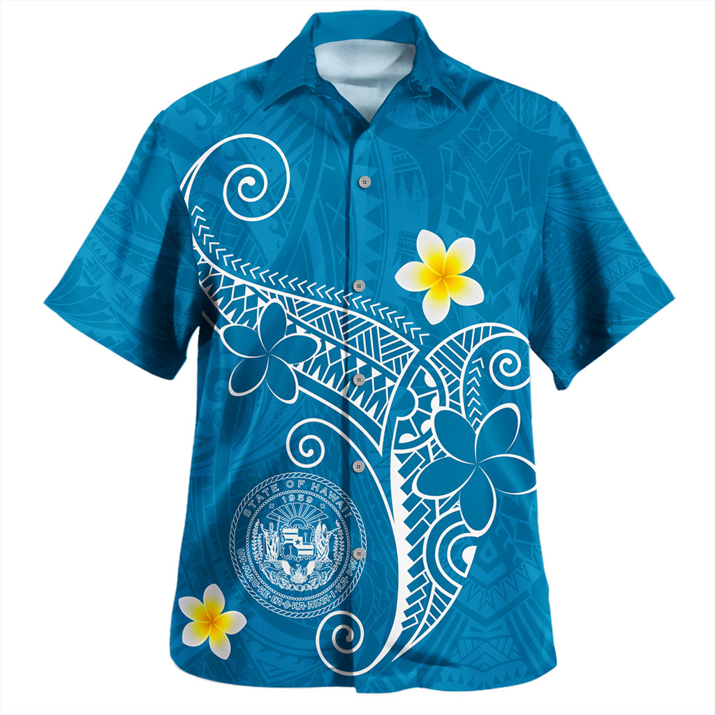 Hawaii Hawaiian Shirt Coat Of Arms Polynesia Floral Tribal