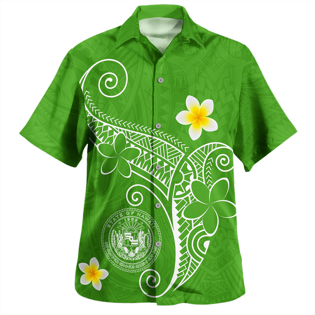 Hawaii Hawaiian Shirt Coat Of Arms Polynesia Floral Tribal