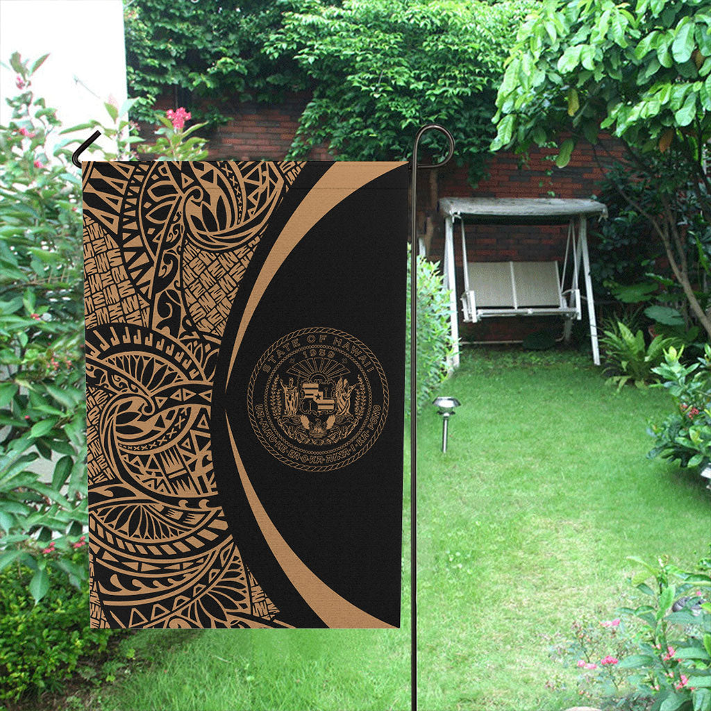Hawaii Garden Flag Lauhala Circle Gold