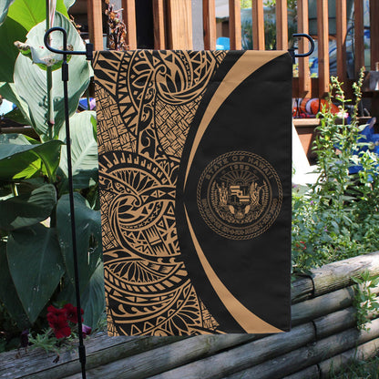 Hawaii Garden Flag Lauhala Circle Gold