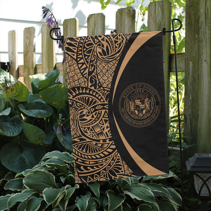 Hawaii Garden Flag Lauhala Circle Gold