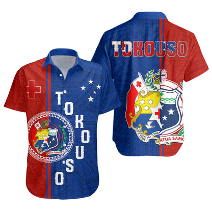Tokouso Short Sleeve Shirt - Custom Tonga And Samoa Together