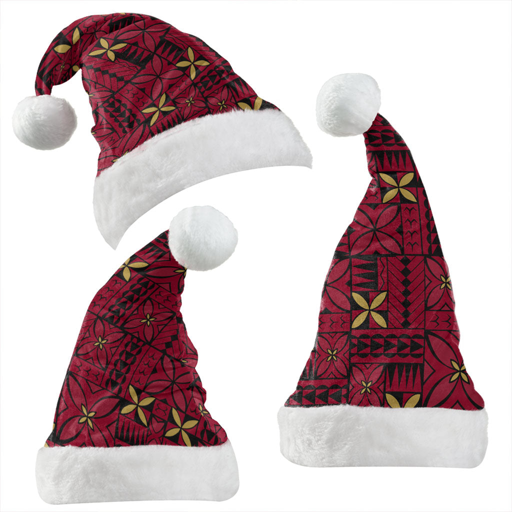 Samoa Christmas Hat Design Tribal Pattern Red