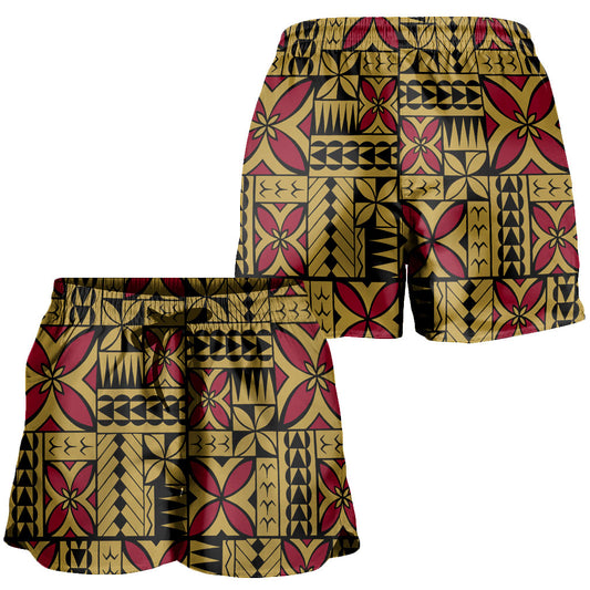 Samoa Women Shorts Siapo Design Tribal Pattern