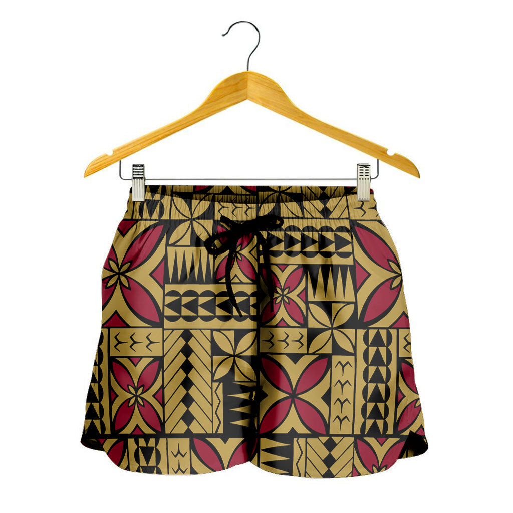 Samoa Women Shorts Siapo Design Tribal Pattern