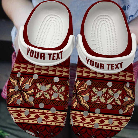 Samoa Clogs Shoes Custom Text Siapo Pattern Design
