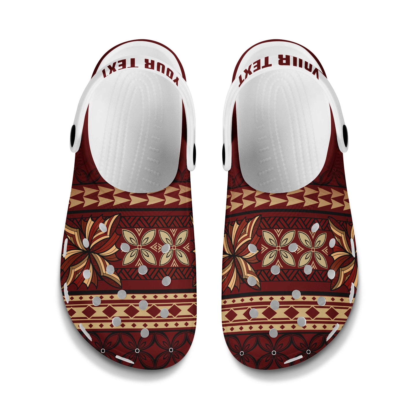 Samoa Clogs Shoes Custom Text Siapo Pattern Design