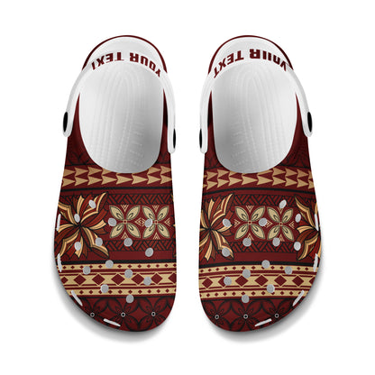 Samoa Clogs Shoes Custom Text Siapo Pattern Design