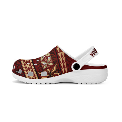 Samoa Clogs Shoes Custom Text Siapo Pattern Design