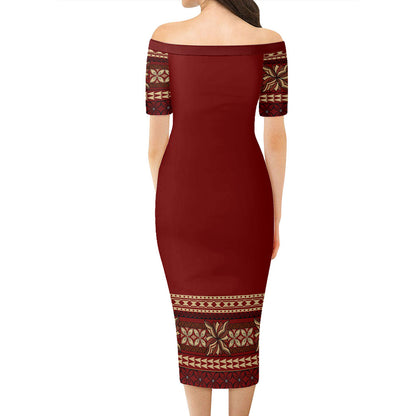 Samoa Combo Short Sleeve Dress And Shirt Siapo Pattern Design
