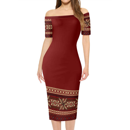 Samoa Combo Short Sleeve Dress And Shirt Siapo Pattern Design