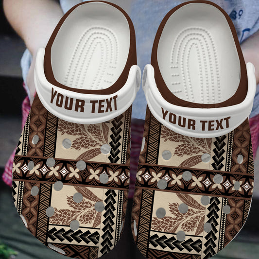 Samoa Clogs Shoes Custom Text Siapo With Polynesia Pattern