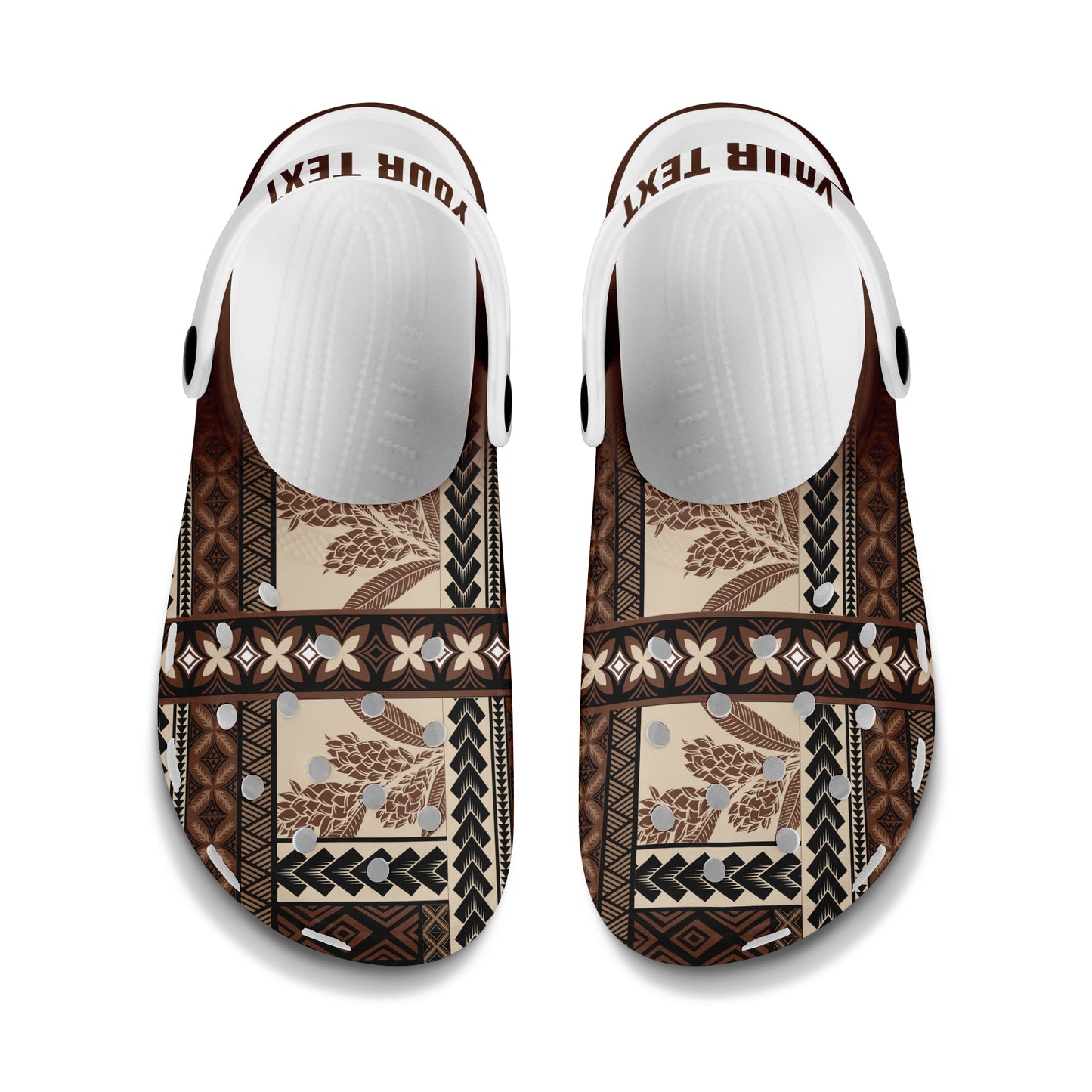Samoa Clogs Shoes Custom Text Siapo With Polynesia Pattern