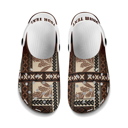 Samoa Clogs Shoes Custom Text Siapo With Polynesia Pattern