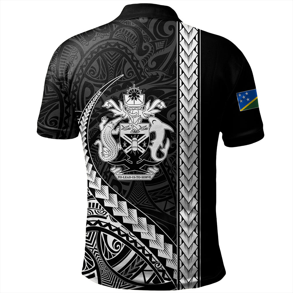 Solomon Islands Polo Shirt Tribal Melanesian Coat Of Arms