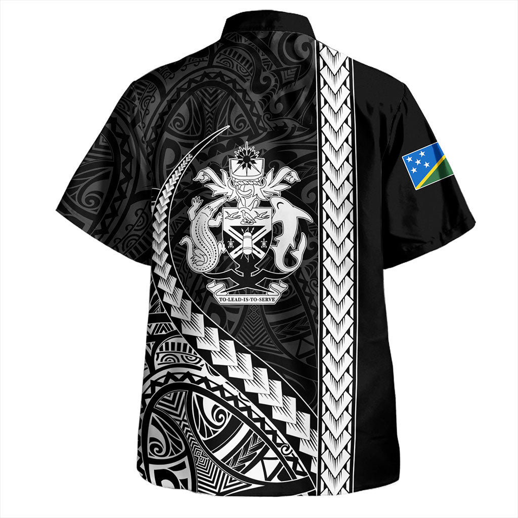 Solomon Islands Hawaiian Shirt Tribal Melanesian Coat Of Arms