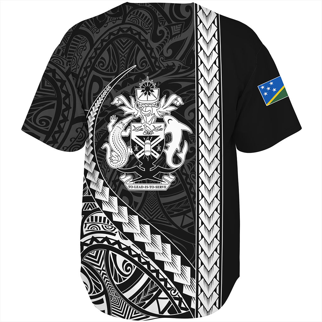 Solomon Islands Baseball Shirt Tribal Melanesian Coat Of Arms