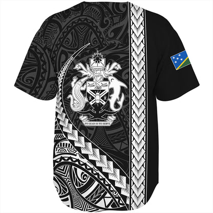 Solomon Islands Baseball Shirt Tribal Melanesian Coat Of Arms