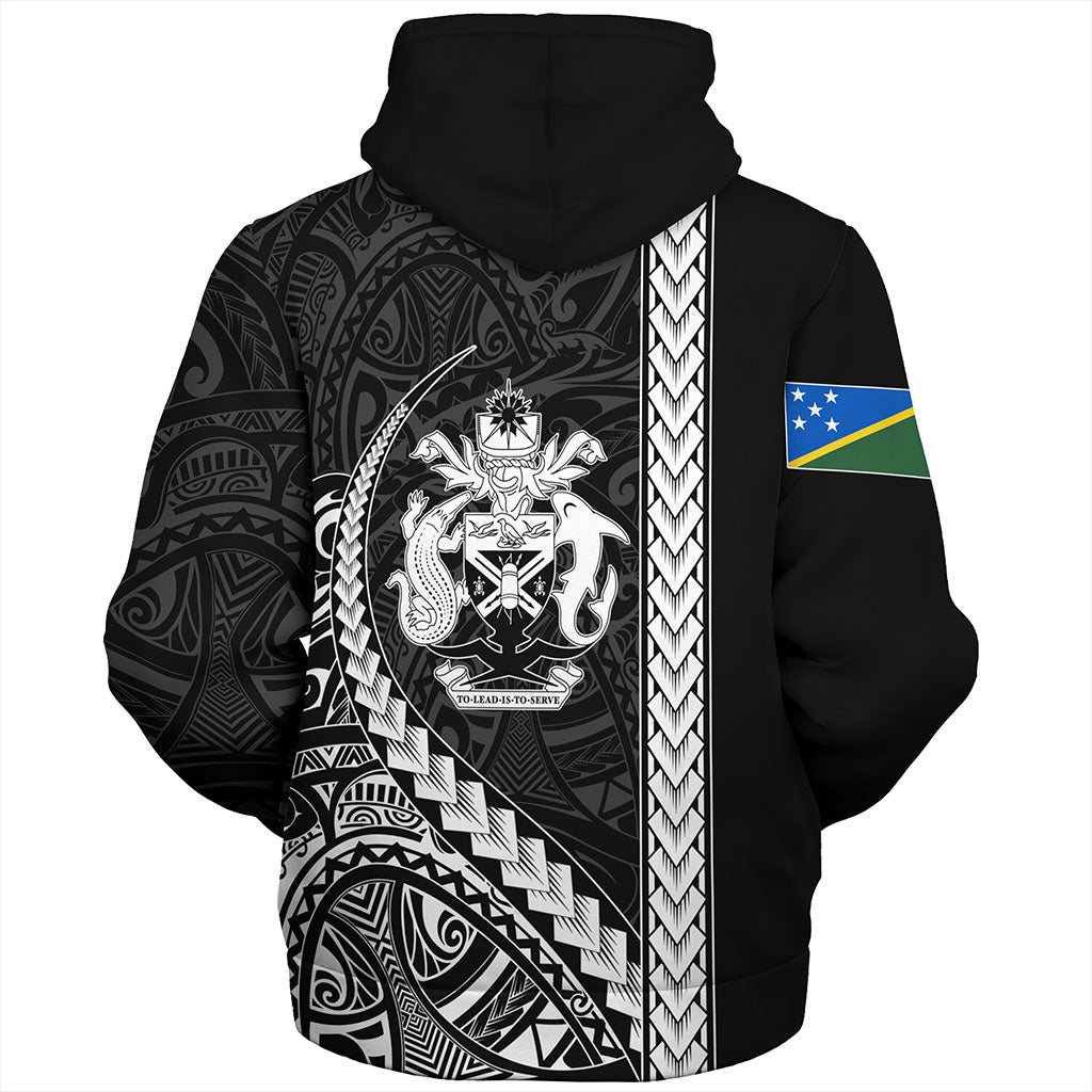Solomon Islands Sherpa Hoodie Tribal Melanesian Coat Of Arms