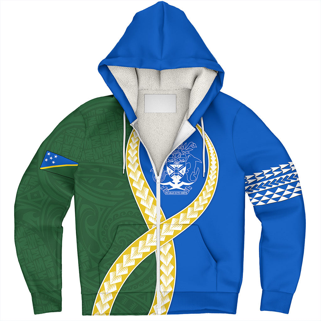 Solomon Islands Sherpa Hoodie Tribal Polynesian In My Heart