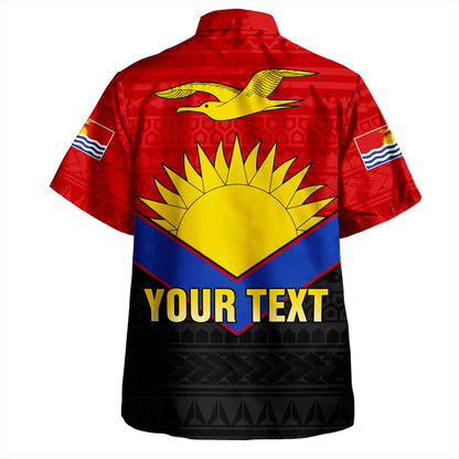 Kiribati MAIANA Hawaiian Shirt Polynesian Half Sleeve Gold Tattoo With Seal Black