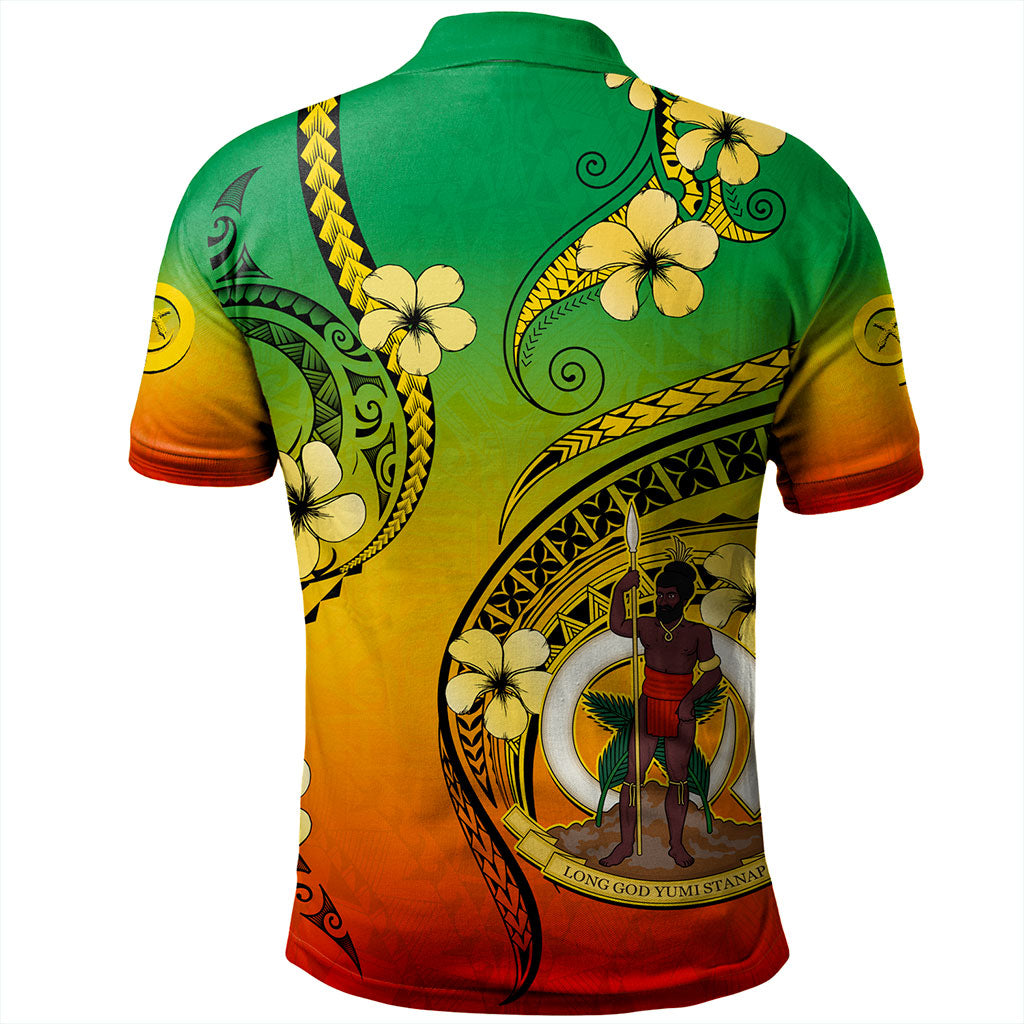 Vanuatu Polo Shirt Melanesian Style Plumeria Flower