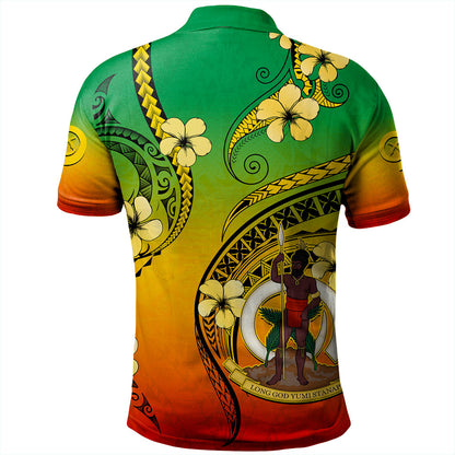 Vanuatu Polo Shirt Melanesian Style Plumeria Flower