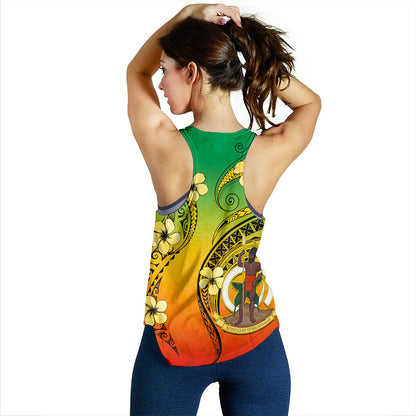 Vanuatu Women Tank Melanesian Style Plumeria Flower