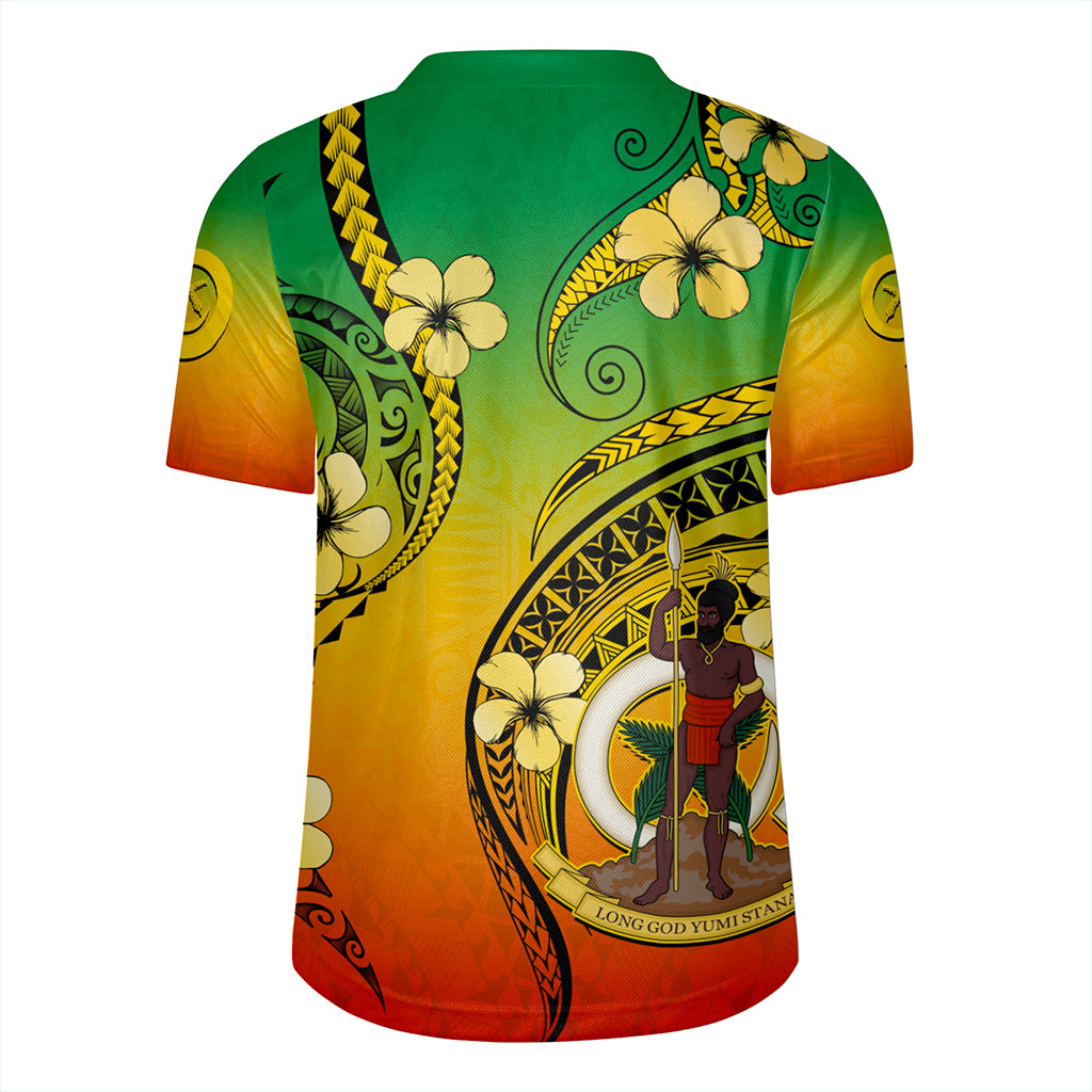 Vanuatu Rugby Jersey Melanesian Style Plumeria Flower