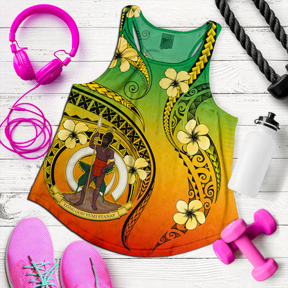 Vanuatu Women Tank Melanesian Style Plumeria Flower