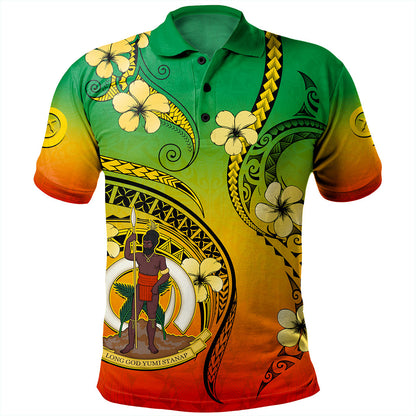 Vanuatu Polo Shirt Melanesian Style Plumeria Flower